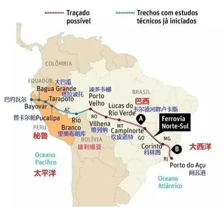 中國與巴西簽署兩洋鐵路合作諒解備忘錄，打造6500公里南美大陸橋